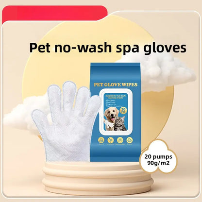 Sticky Hair, 20Pc Pet Cleaning Gloves, Dog & Cat Bath Wipes, Grooming Products, Low Allergy, Deodor