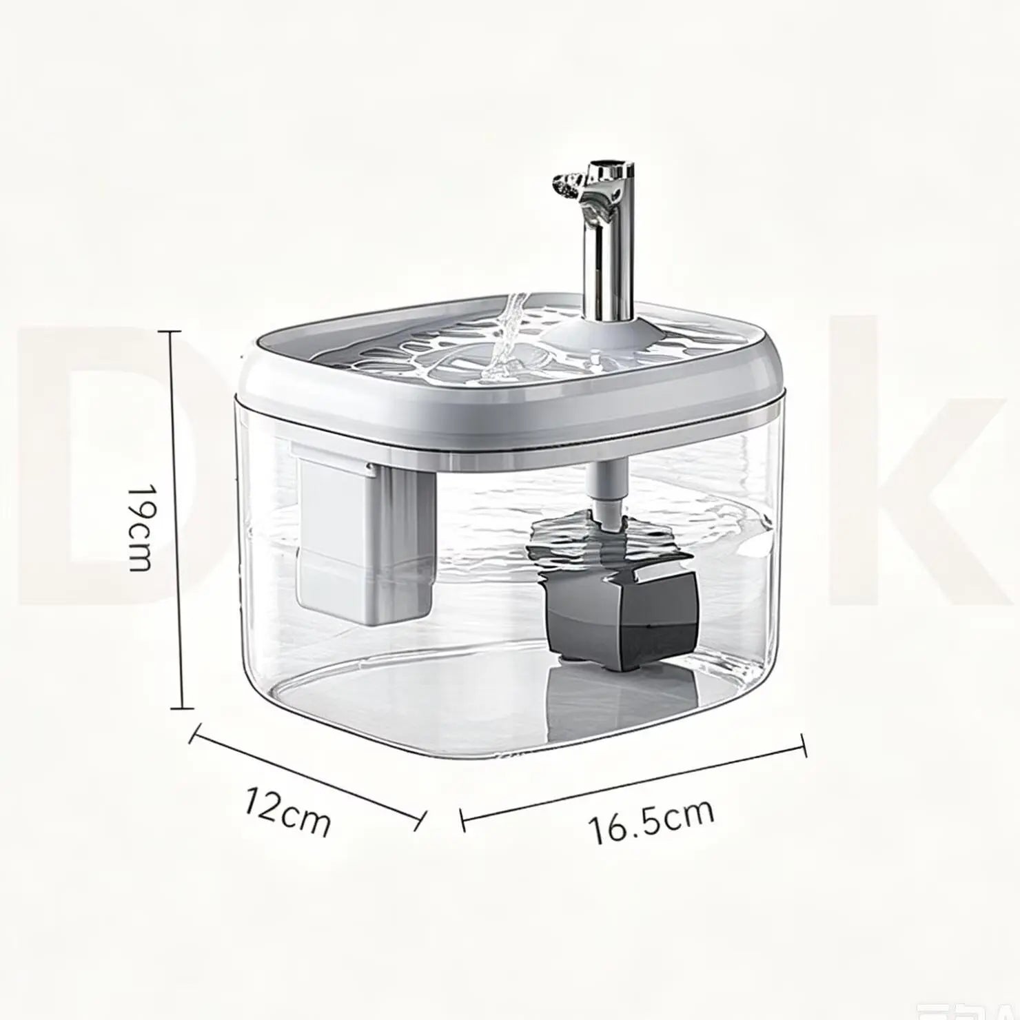 1.5L Automatic USB Cat Water Fountain with Filter - Transparent Gray Circulating Fresh Water Dispenser for Cats and Small Dogs