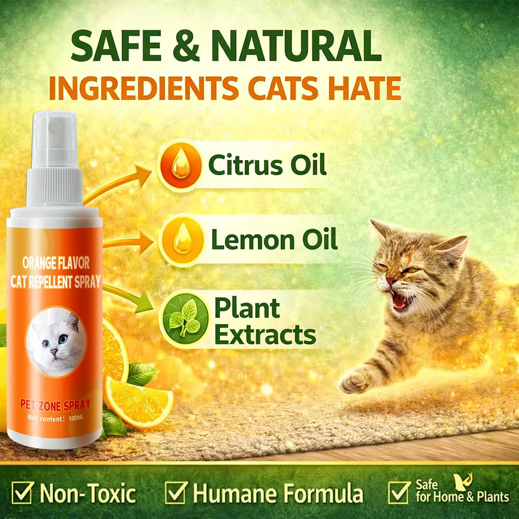 Cat Deterrent Spray for Indoor and Outdoor, Cat Scratch Deterrent for Furniture Protection, anti Marking Deterrent for Sofas and Carpet, Natural Ingredients (100 Ml*2)