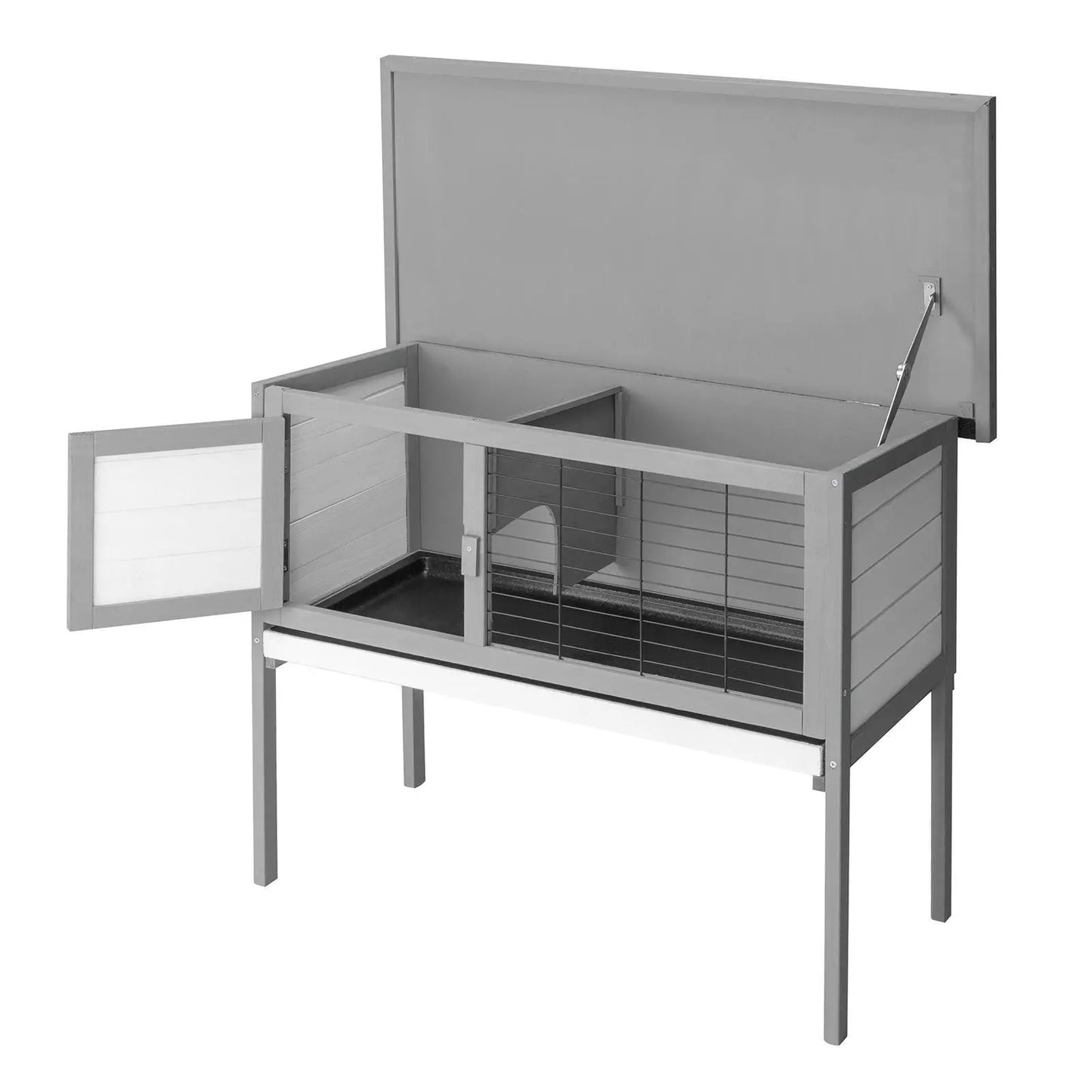 Wooden Rabbit Hutch Outdoor Chicken Coop Indoor Bunny Cage with Run, Guinea Pig House Pet House with Pull Out Upper Tray, Orange