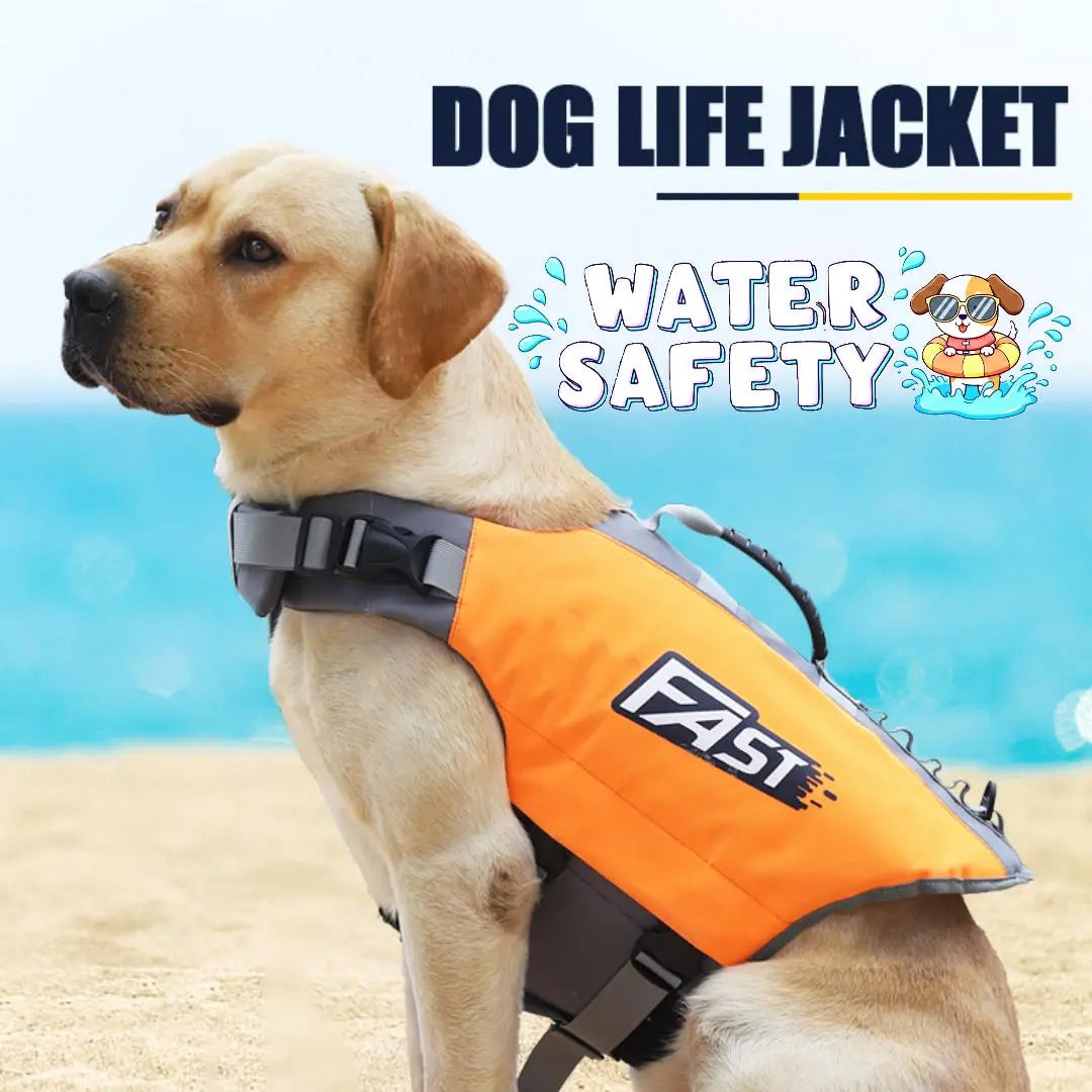 Kasentex Dog Life Jacket Swim Vest - Adjustable Buckle, Durable, Breathable, Reflective Strips for High Visibility, Waterproof Material, Easy-On/Off, Rescue Handle, S-XL Sizes, Adjustable Waterproof Lifejackets for Dogs