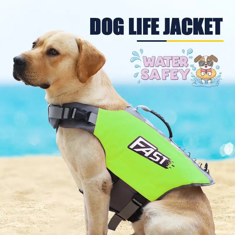 Kasentex Dog Life Jacket Swim Vest - Adjustable Buckle, Durable, Breathable, Reflective Strips for High Visibility, Waterproof Material, Easy-On/Off, Rescue Handle, S-XL Sizes, Adjustable Waterproof Lifejackets for Dogs