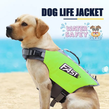 Kasentex Dog Life Jacket Swim Vest - Adjustable Buckle, Durable, Breathable, Reflective Strips for High Visibility, Waterproof Material, Easy-On/Off, Rescue Handle, S-XL Sizes, Adjustable Waterproof Lifejackets for Dogs