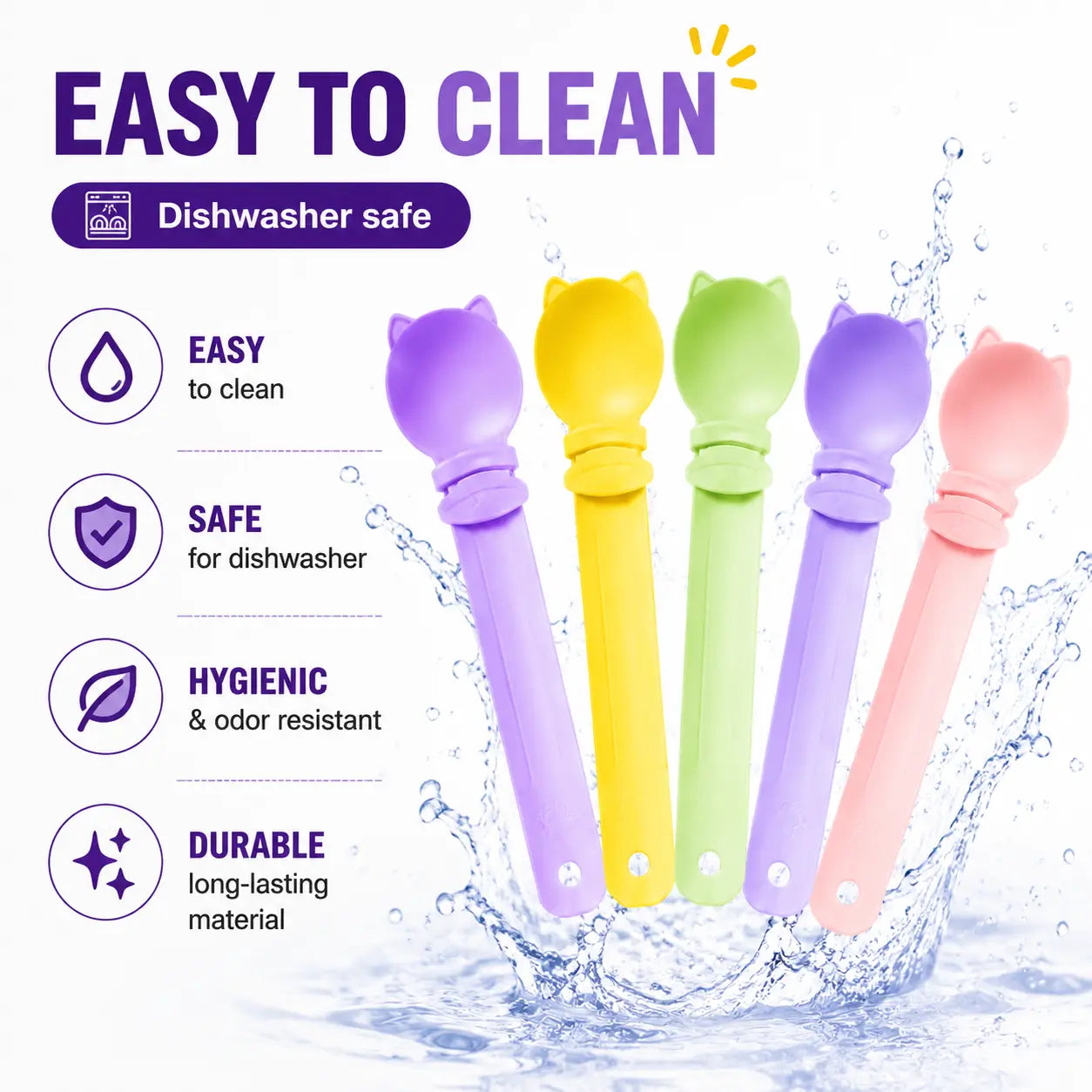 5Pcs Cat Treat Squeeze Spoon Multifunctional Dispenser for for Wet Food, Licky Treats & Puree Tubes, Easy Feeding and Storage with with Extra Long Handle Design, Cat Accessories