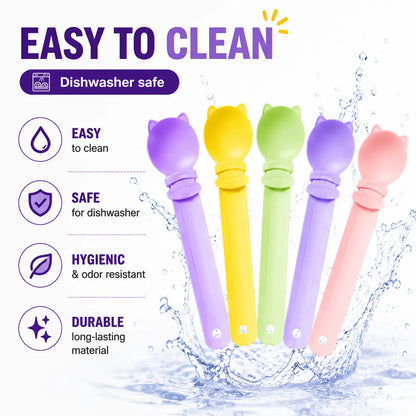 5Pcs Cat Treat Squeeze Spoon Multifunctional Dispenser for for Wet Food, Licky Treats & Puree Tubes, Easy Feeding and Storage with with Extra Long Handle Design, Cat Accessories