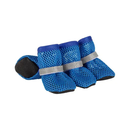 Breathable Anti-Slip Dog Puppy Poodle Shoes Set, New Pet Mesh Reflective Hollow Out Shoes, Thick Sole Non-Slip Wear Resistant, Small Medium Dogs Paws
