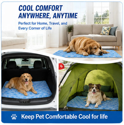 Washable Pet Cooling Pad, No Gel, No Electric, Pet Cool Pad，Non-Slip Summer Crate Bed - Washable Gel, Waterproof Ice Silk Pad for Dogs & Cats, Suitable for Couch, Crate (Sizes S-L)