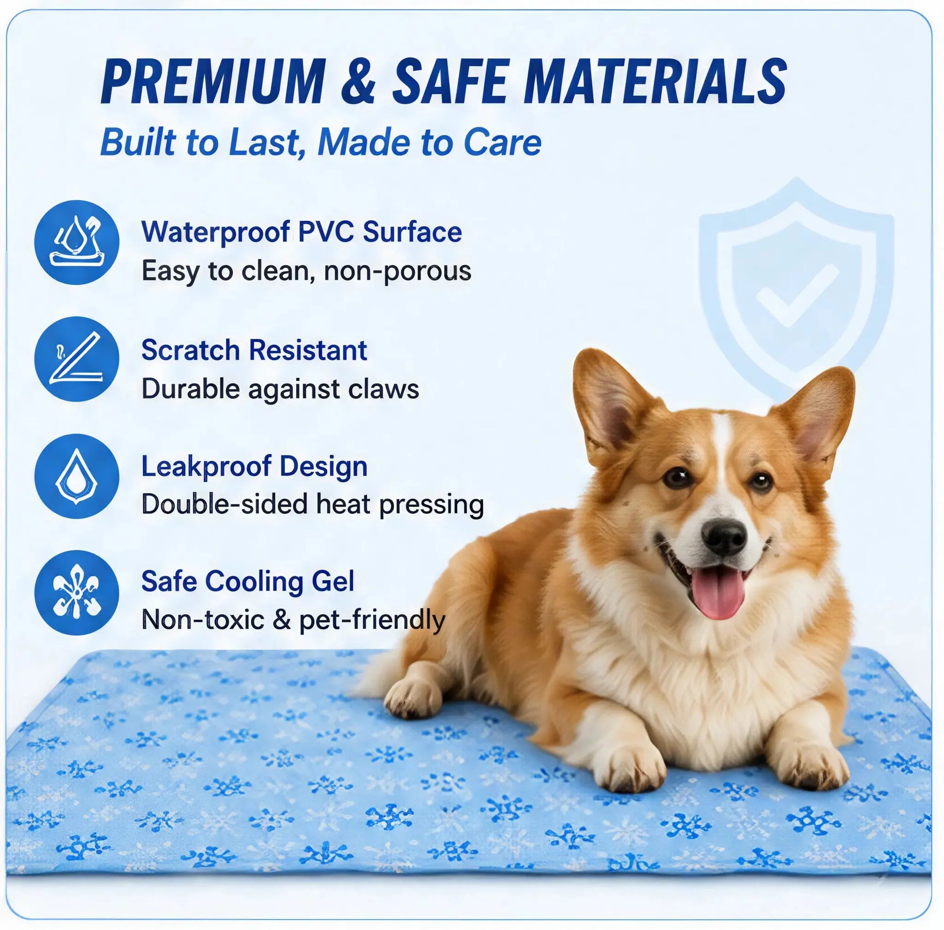 Washable Pet Cooling Pad, No Gel, No Electric, Pet Cool Pad，Non-Slip Summer Crate Bed - Washable Gel, Waterproof Ice Silk Pad for Dogs & Cats, Suitable for Couch, Crate (Sizes S-L)
