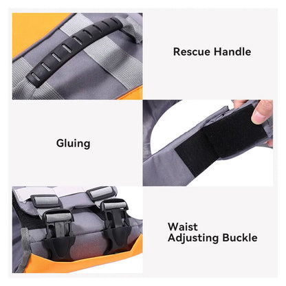 Kasentex Dog Life Jacket Swim Vest - Adjustable Buckle, Durable, Breathable, Reflective Strips for High Visibility, Waterproof Material, Easy-On/Off, Rescue Handle, S-XL Sizes, Adjustable Waterproof Lifejackets for Dogs
