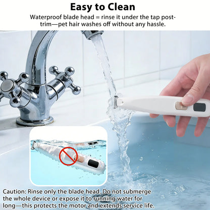GOYJOY Waterproof Rechargeable Micro Precision Trimmer for Small Dogs and Cats with LED Light and Quiet Grooming for Paws, Eyes, Ears, and Face