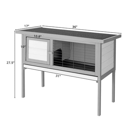 Wooden Rabbit Hutch Outdoor Chicken Coop Indoor Bunny Cage with Run, Guinea Pig House Pet House with Pull Out Upper Tray, Orange