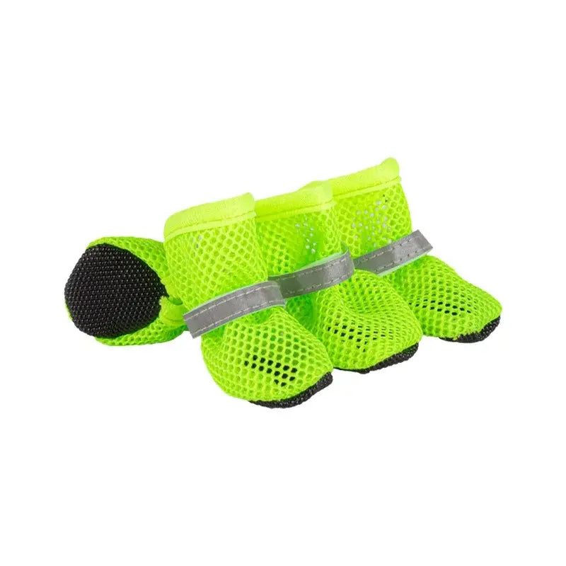 Breathable Anti-Slip Dog Puppy Poodle Shoes Set, New Pet Mesh Reflective Hollow Out Shoes, Thick Sole Non-Slip Wear Resistant, Small Medium Dogs Paws