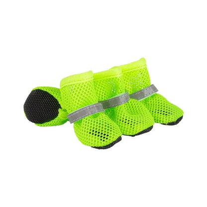 Breathable Anti-Slip Dog Puppy Poodle Shoes Set, New Pet Mesh Reflective Hollow Out Shoes, Thick Sole Non-Slip Wear Resistant, Small Medium Dogs Paws