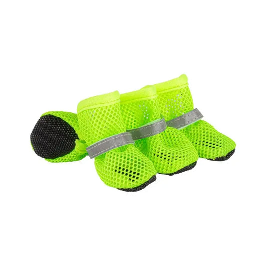 Breathable Anti-Slip Dog Puppy Poodle Shoes Set, New Pet Mesh Reflective Hollow Out Shoes, Thick Sole Non-Slip Wear Resistant, Small Medium Dogs Paws