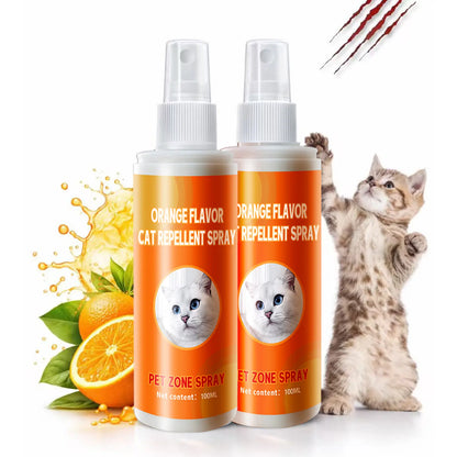 Cat Deterrent Spray for Indoor and Outdoor, Cat Scratch Deterrent for Furniture Protection, anti Marking Deterrent for Sofas and Carpet, Natural Ingredients (100 Ml*2)