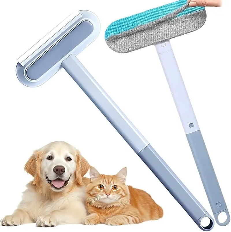 Lint Remover Brooms, 4-In-1 Reusable Pet Hair Remover, 17.7In Standard Handle No-Bend Tool for Dog & Cat Hair, Furniture & Car Seats (1-Pack)