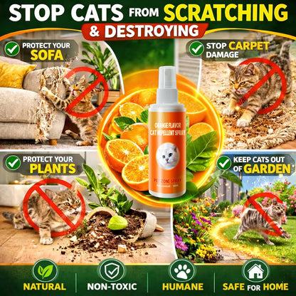 Cat Deterrent Spray for Indoor and Outdoor, Cat Scratch Deterrent for Furniture Protection, anti Marking Deterrent for Sofas and Carpet, Natural Ingredients (100 Ml*2)