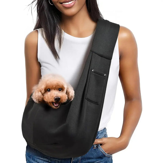 Pet Dog Sling Carrier Animal Carrier for 3-10 Lbs Pets, Dog Purse Pouch & Satchel, Reversible Unadjustable Strap, Travel Hand-Free Safe Bag, Puppy Carrier Sling