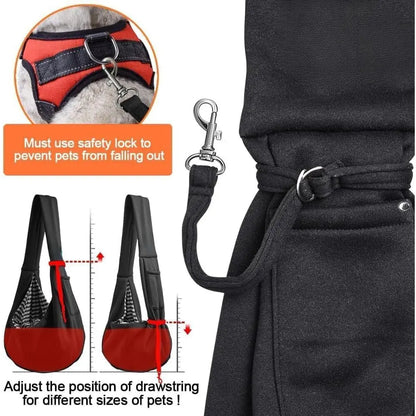 Pet Dog Sling Carrier Animal Carrier for 3-10 Lbs Pets, Dog Purse Pouch & Satchel, Reversible Unadjustable Strap, Travel Hand-Free Safe Bag, Puppy Carrier Sling