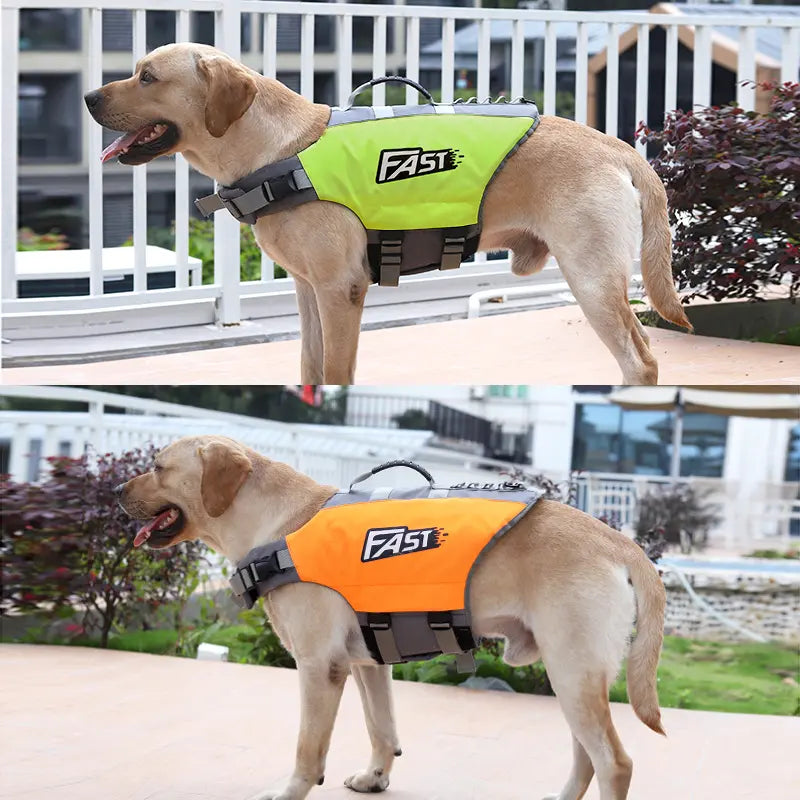 Kasentex Dog Life Jacket Swim Vest - Adjustable Buckle, Durable, Breathable, Reflective Strips for High Visibility, Waterproof Material, Easy-On/Off, Rescue Handle, S-XL Sizes, Adjustable Waterproof Lifejackets for Dogs