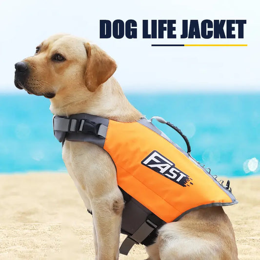 Kasentex Dog Life Jacket Swim Vest - Adjustable Buckle, Durable, Breathable, Reflective Strips for High Visibility, Waterproof Material, Easy-On/Off, Rescue Handle, S-XL Sizes, Adjustable Waterproof Lifejackets for Dogs